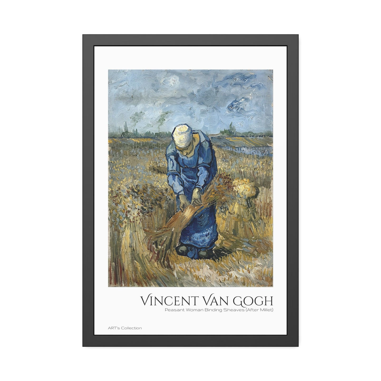 Peasant Woman Binding Sheaves (After Millet) by Vincent Van Gogh / Affiche Encadrée série ART's Collection