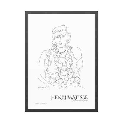 Sitzende Frau (1936) by Henri Matisse  / Affiche Encadrée série ART's Collection