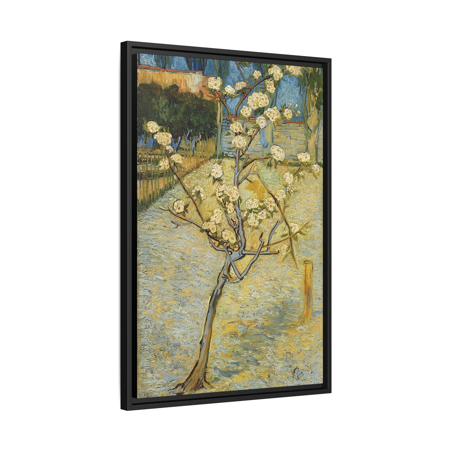 Small pear tree in blossom (1888) by Vincent van Gogh / Toile encadrée sur caisse américaine