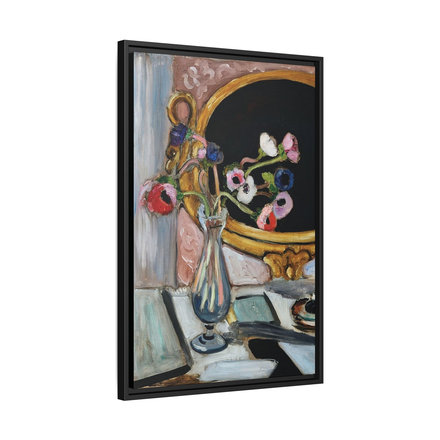 Anémones au miroir noir (1919) by Henri Matisse / Toile encadrée sur caisse américaine
