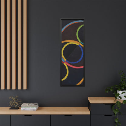 Relief noir avec des cercles de couleur  by Robert Delaunay  / Toile encadrée sur caisse américaine