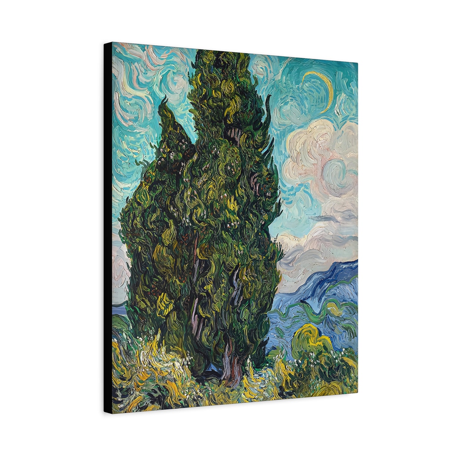 Cypresses (1889) by Vincent van Gogh  / Reproduction Fine Art sur Toile / Epaisseur 3,2cm - 1'25 po