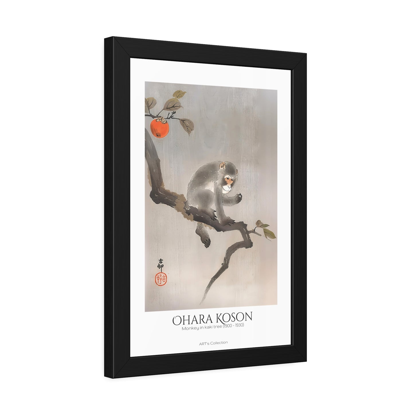 Monkey in kaki tree (1900-1930) by Ohara Koson / Affiche Encadrée série ART's Collection
