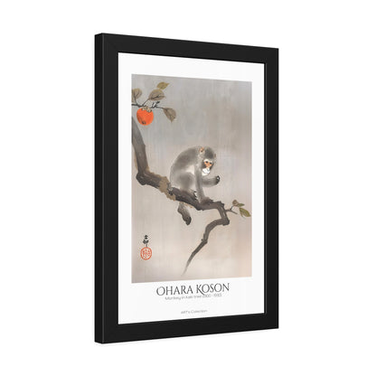 Monkey in kaki tree (1900-1930) by Ohara Koson / Affiche Encadrée série ART's Collection