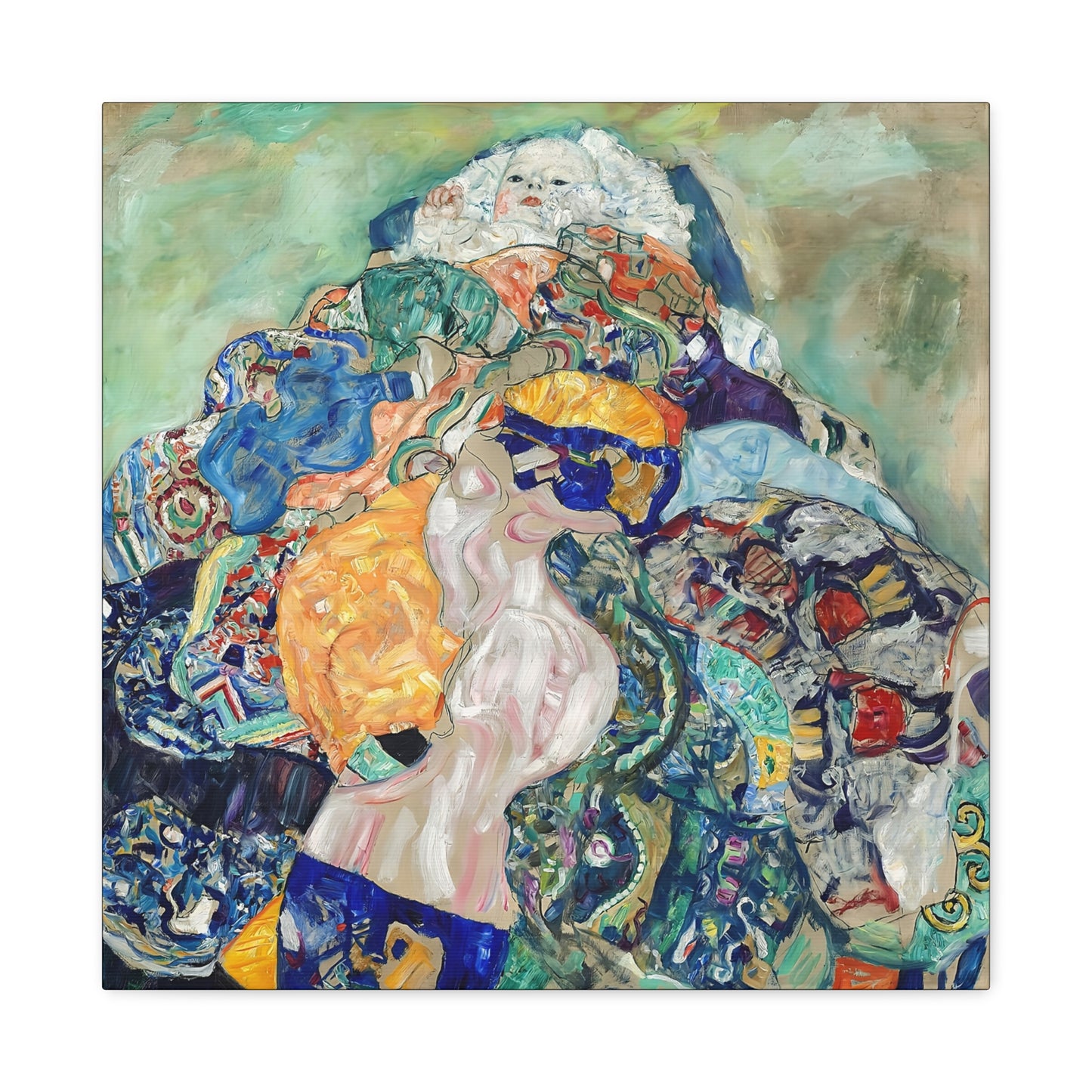 Baby - Cradle (1917-1918)  by Gustav Klimt / Reproduction Fine Art sur Toile / Flanc Large Epaisseur 3.2 cm - 1.25 inch