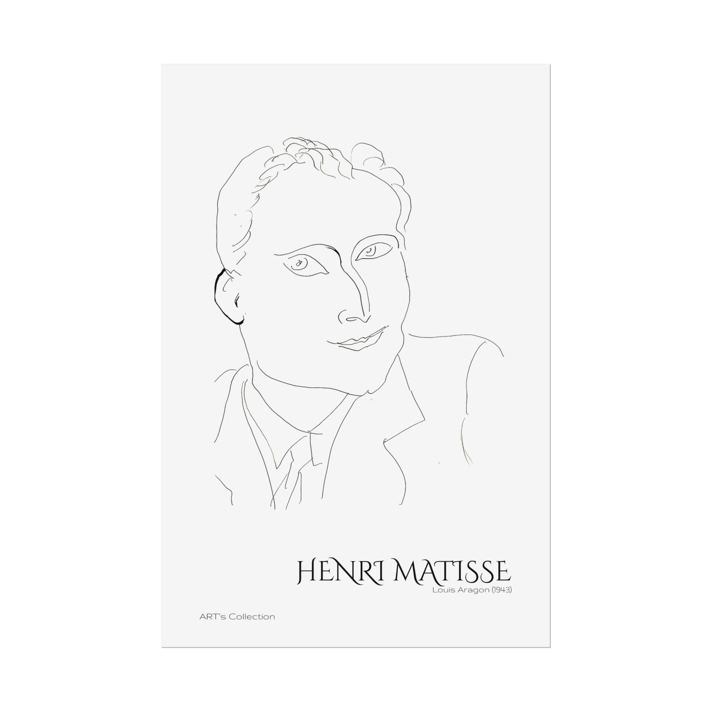 Louis Aragon (1943) by Henri Matisse / Affiche imprimée - Série ART's Collection