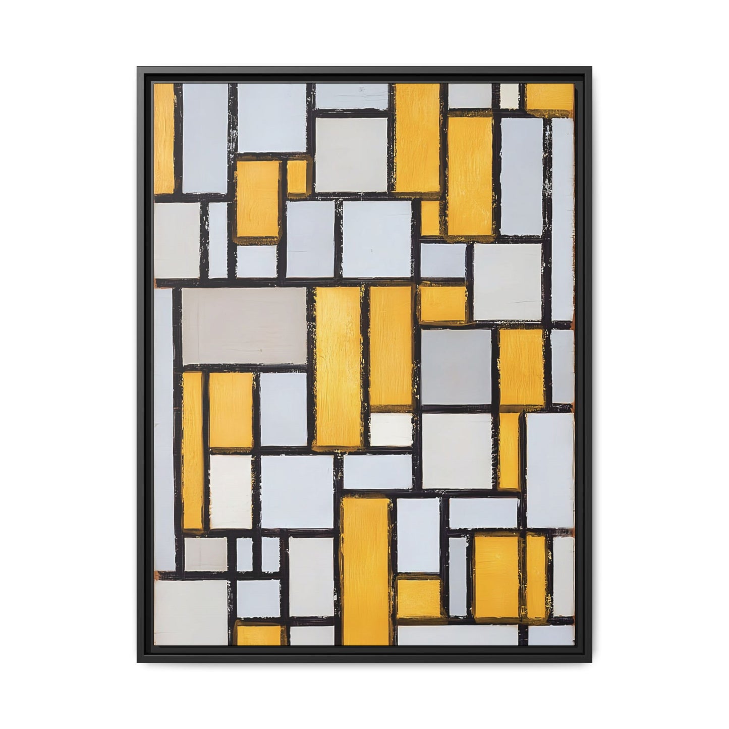Composition with Grid 1 (1918) by Piet Mondrian  / Toile encadrée sur caisse américaine