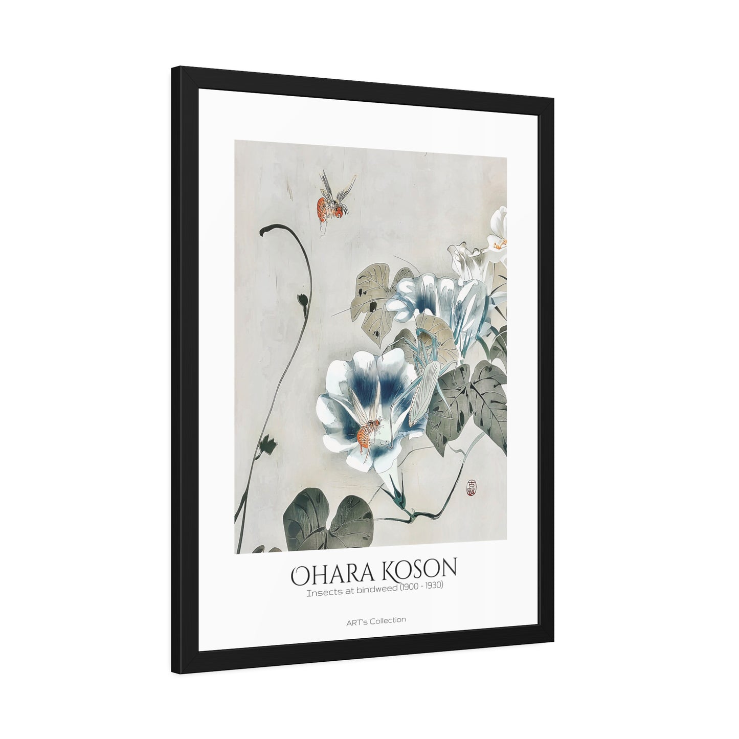 Insects at bindweed (1900 - 1930) by Ohara Koson / Affiche Encadrée série ART's Collection