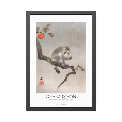 Monkey in kaki tree (1900-1930) by Ohara Koson / Affiche Encadrée série ART's Collection