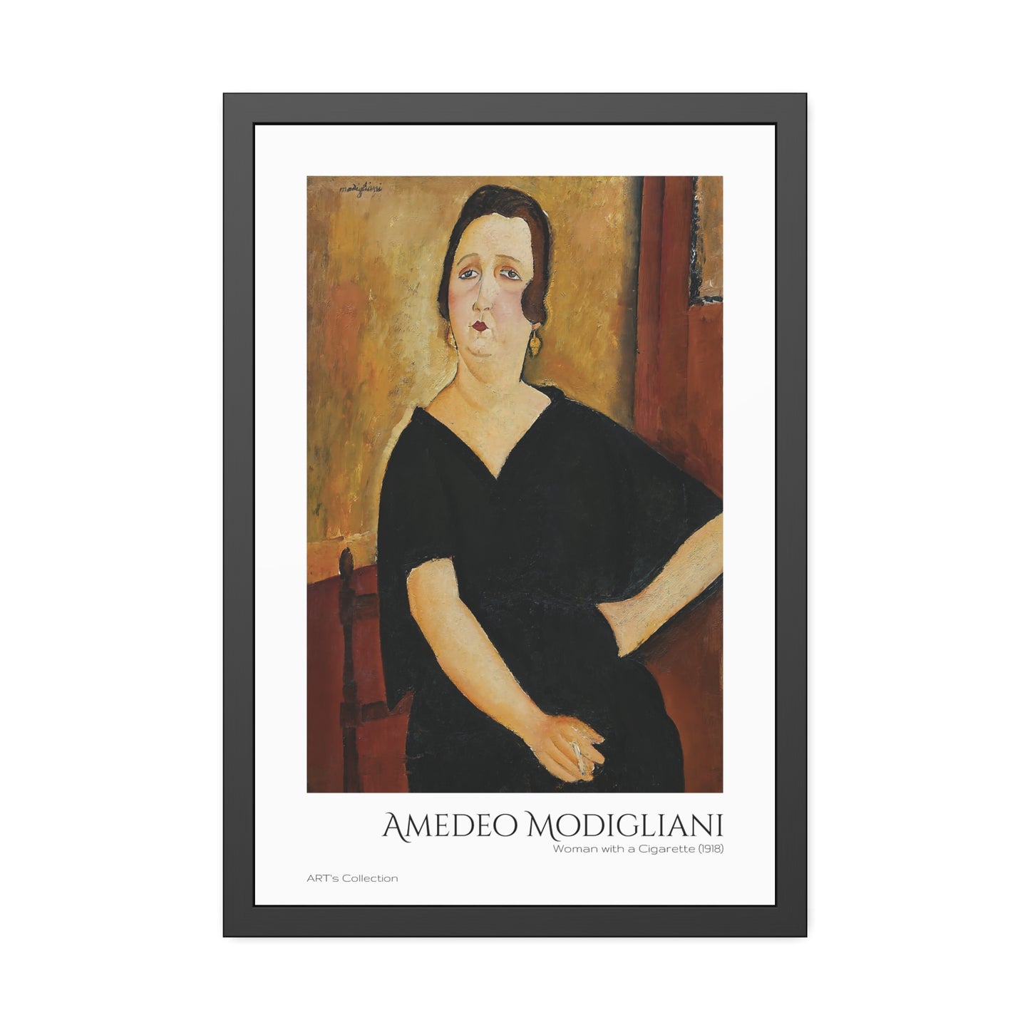 Woman with a Cigarette (1918) by Amedeo Modigliani  / Affiche Encadrée série ART's Collection