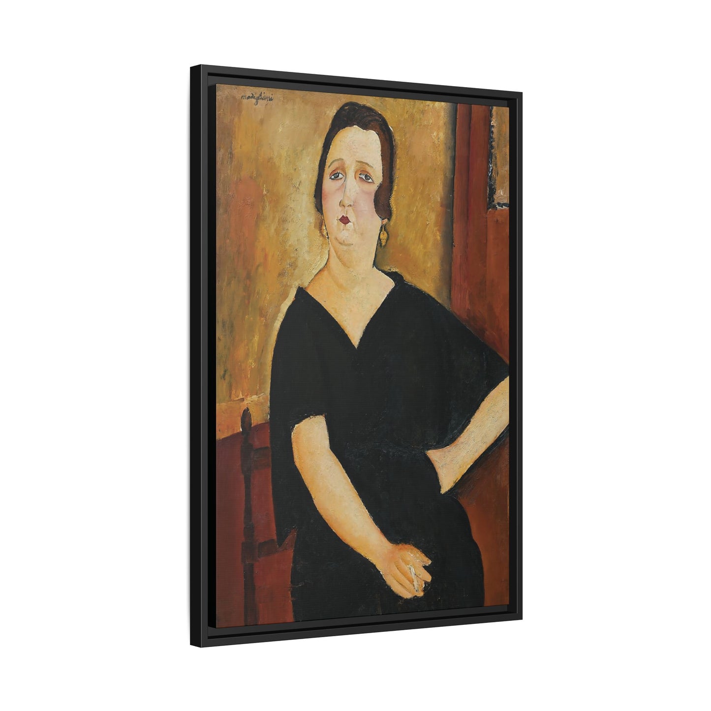 Madame Amédée - Woman with Cigarette (1918) by Amedeo Modigliani / Toile encadrée sur caisse américaine