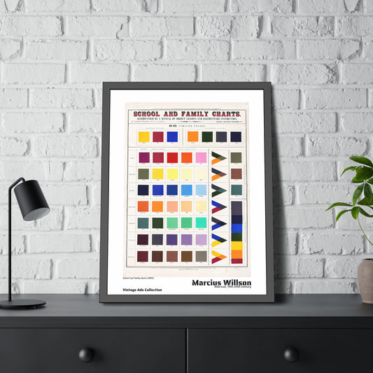 School and family charts (1890) by Marcius Willson / Affiche Encadrée Série Vintage Ads Collection