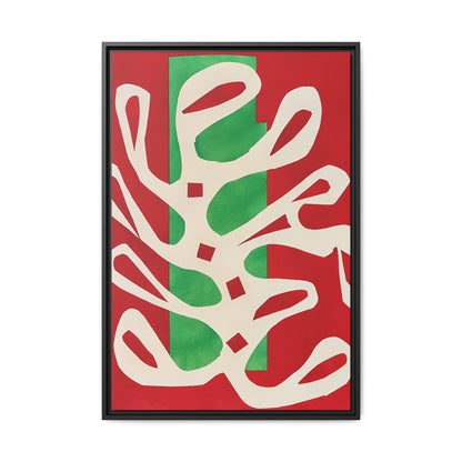 Henri Matisse / Algue blanche sur fond rouge et vert (1947) / Toile encadrée sur caisse américaine