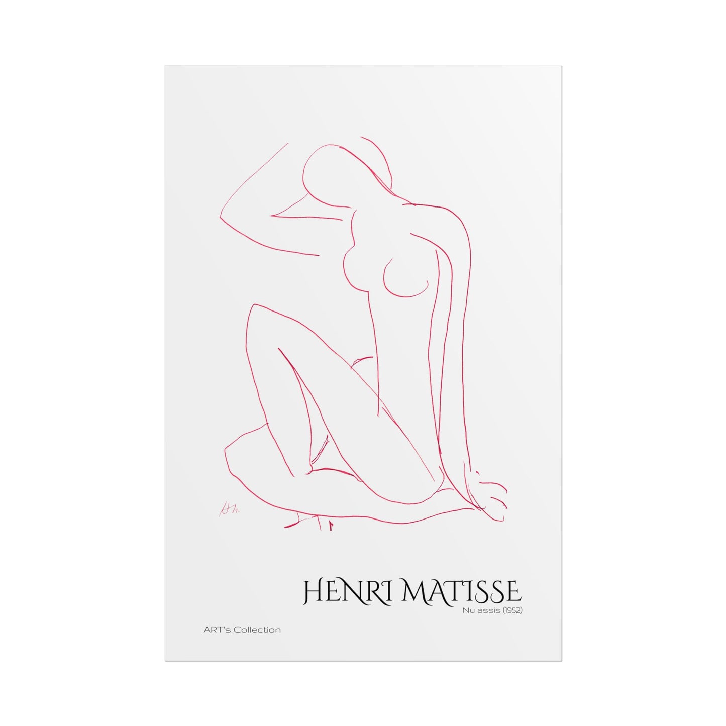Nu assis (1952) version rouge by Henri Matisse / Affiche imprimée - Série ART's Collection