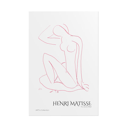 Nu assis (1952) version rouge by Henri Matisse / Affiche imprimée - Série ART's Collection