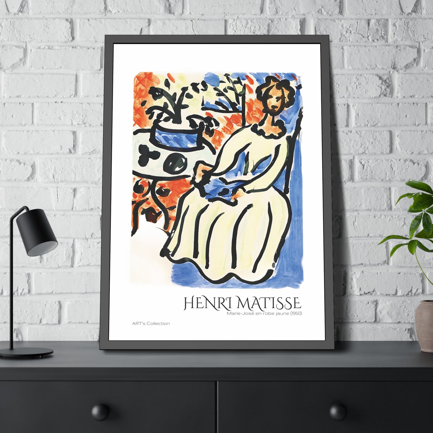Marie-José en robe jaune (1950) by Henri Matisse  / Affiche Encadrée série ART's Collection