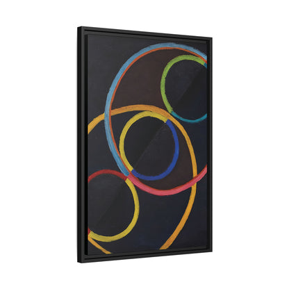 Relief noir avec des cercles de couleur  by Robert Delaunay  / Toile encadrée sur caisse américaine