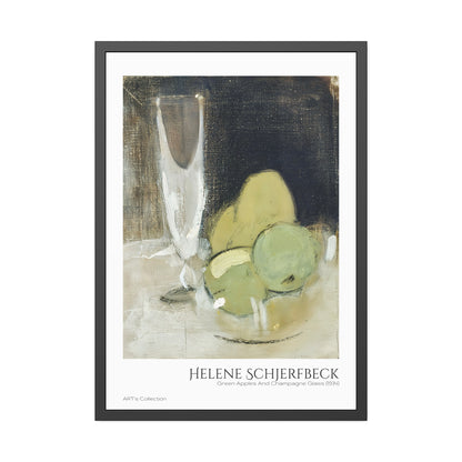 Green Apples And Champagne Glass (1934) by Helene Schjerfbeck / Affiche Encadrée série ART's Collection