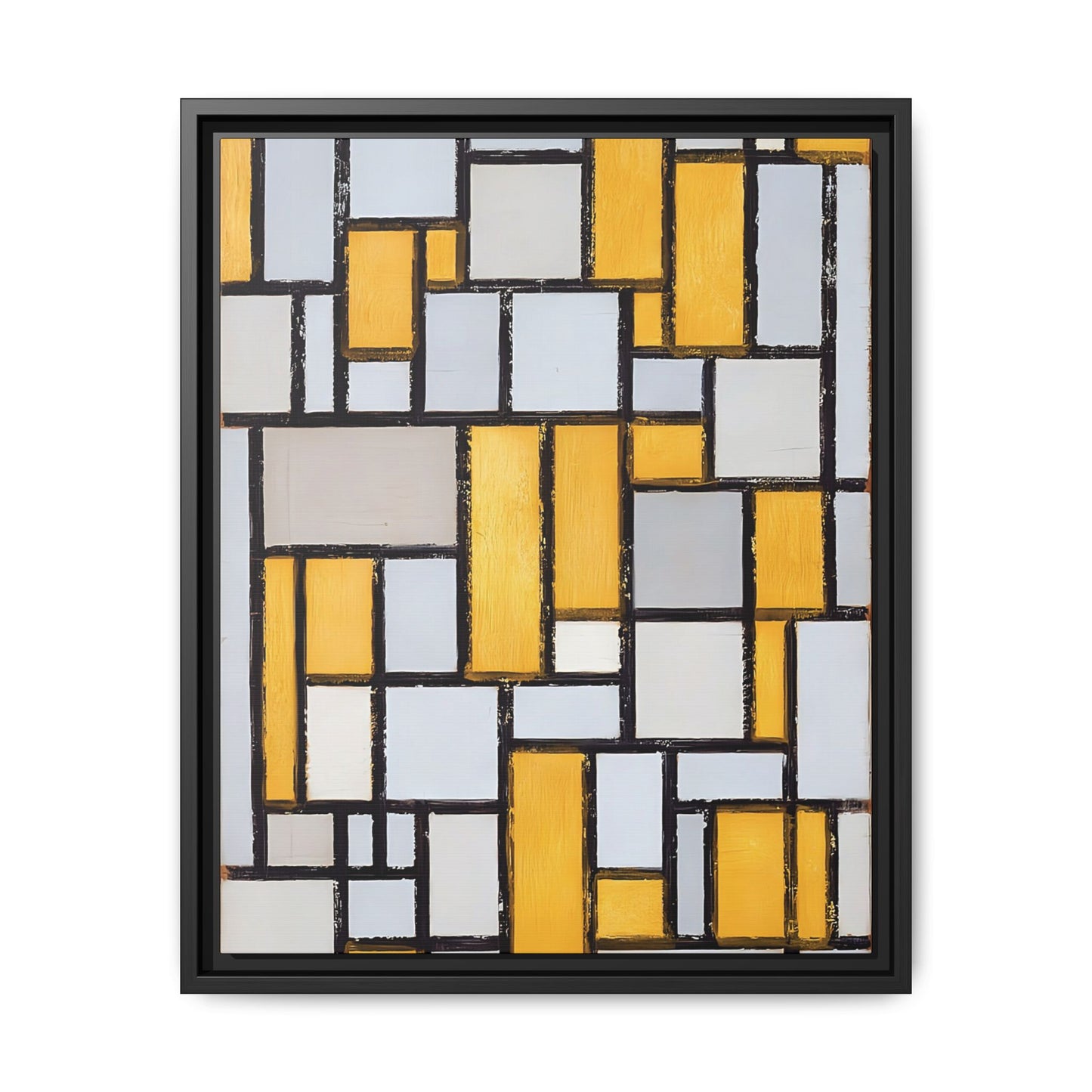 Composition with Grid 1 (1918) by Piet Mondrian  / Toile encadrée sur caisse américaine