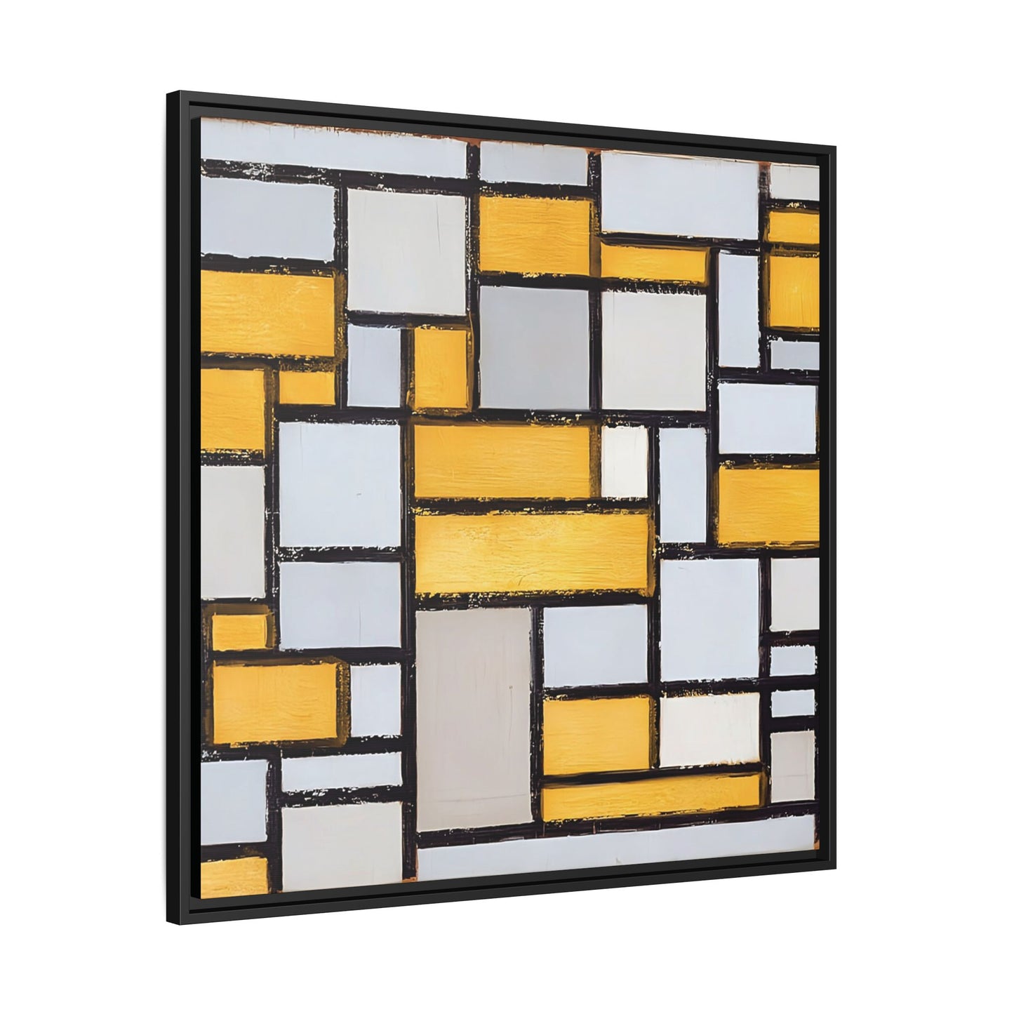 Composition with Grid 1 (1918) by Piet Mondrian  / Toile encadrée sur caisse américaine