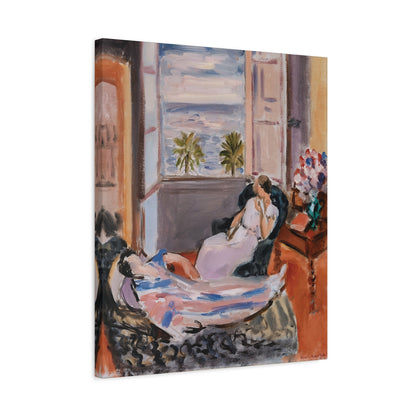 Intérieur à deux personnages, fenêtre ouverte (1922) by Henri Matisse / Reproduction Fine Art sur Toile /  Epaisseur 3.2 cm - 1.25 inch