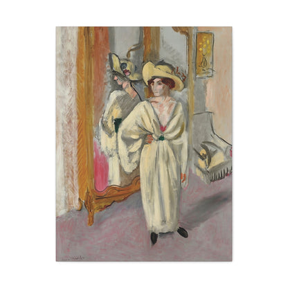 Femme en blanc debout devant une glace (1918-1919) by Henri Matisse / Reproduction Fine Art sur Toile /  Epaisseur 3.2 cm - 1.25 inch