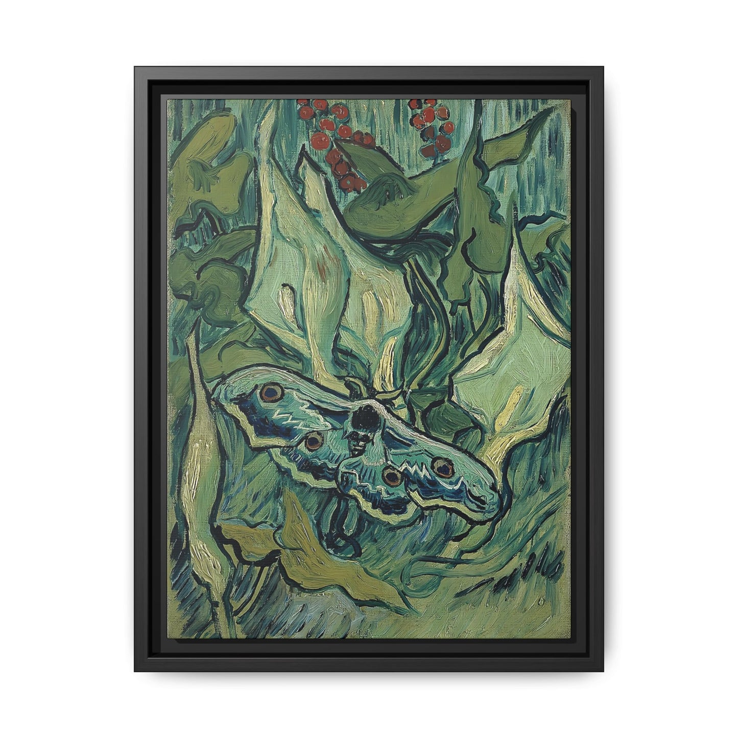 Emperor moth (1889) by Vincent van Gogh / Toile encadrée sur caisse américaine