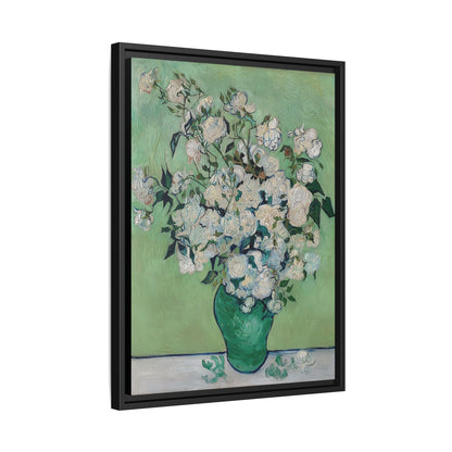 Roses (1890) by Vincent van Gogh / Toile encadrée sur caisse américaine
