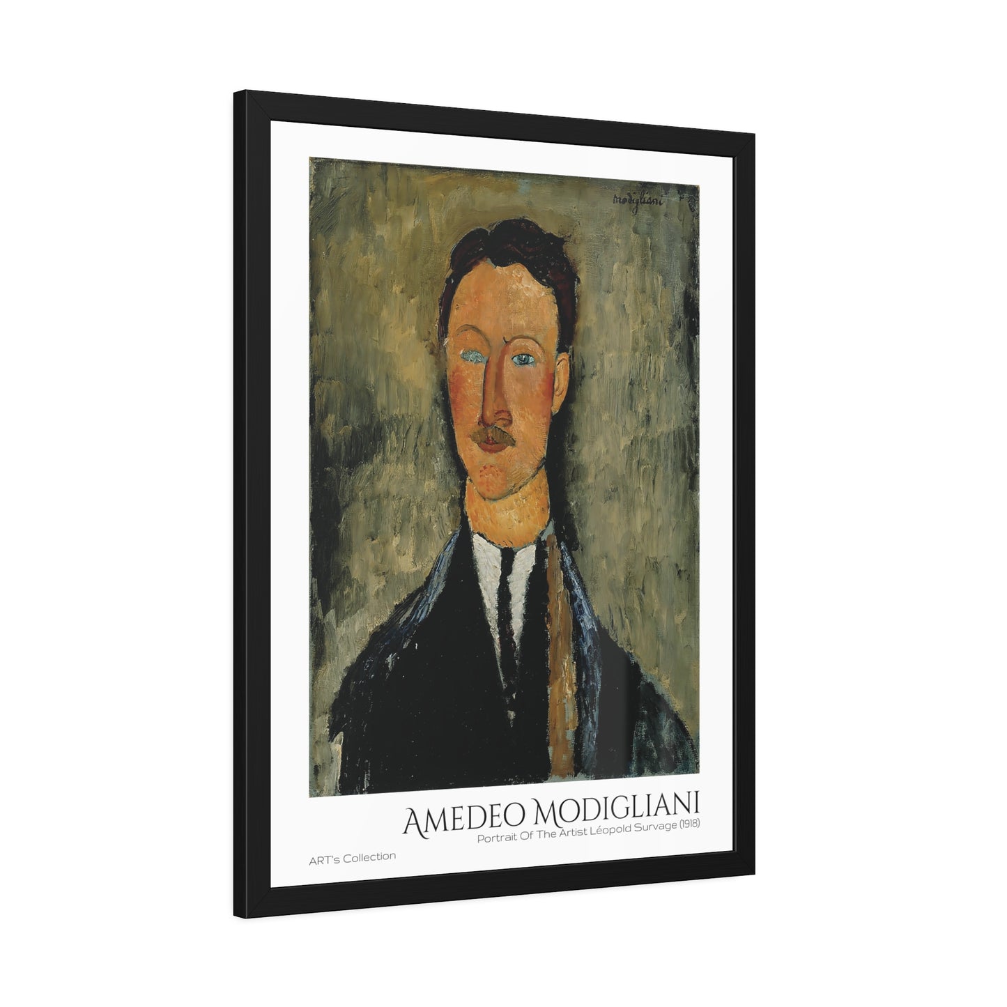 Portrait Of The Artist Léopold Survage (1918) by Amedeo Modigliani  / Affiche Encadrée série ART's Collection