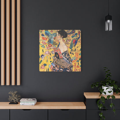 Woman with fan (1917-1918) by Gustav Klimt / Reproduction Fine Art sur Toile / Flanc Large Epaisseur 3.2 cm - 1.25 inch