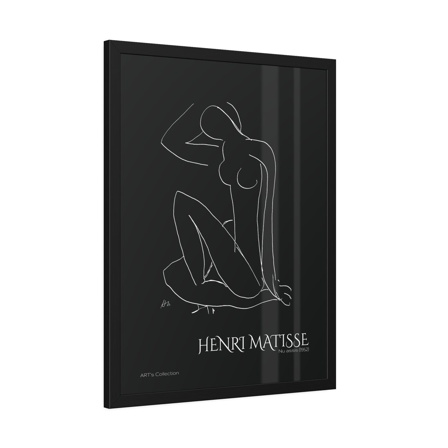 Nu assis (1952) black édition by Henri Matisse / Affiche Encadrée série ART's Collection