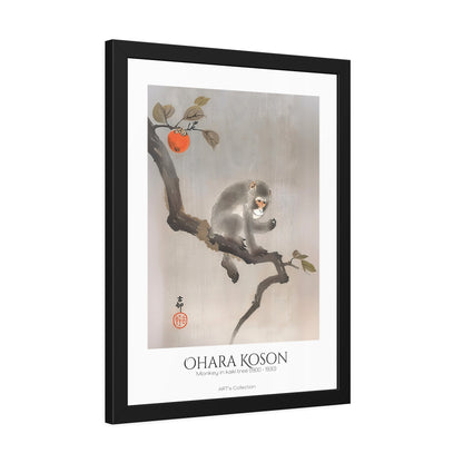 Monkey in kaki tree (1900-1930) by Ohara Koson / Affiche Encadrée série ART's Collection