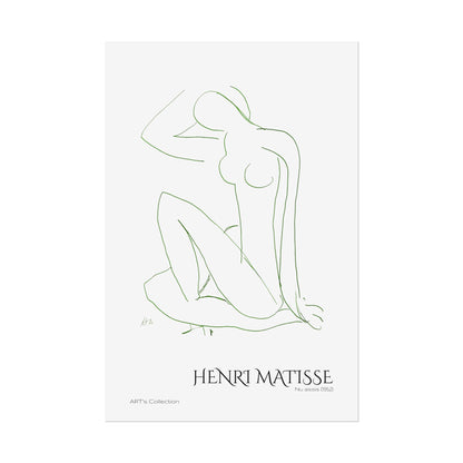 Nu assis (1952) version verte by Henri Matisse / Affiche imprimée - Série ART's Collection