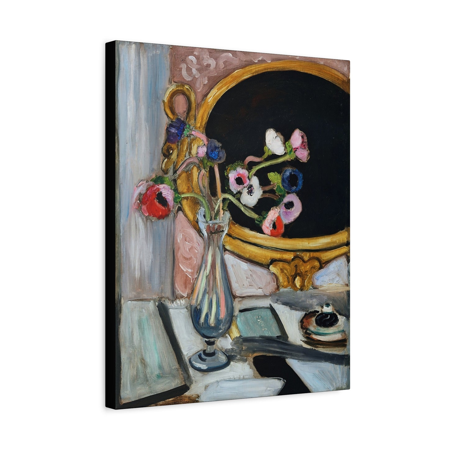 Anémones au miroir noir (1919) by Henri Matisse / Reproduction Fine Art sur Toile /  Epaisseur 3.2 cm - 1.25 inch
