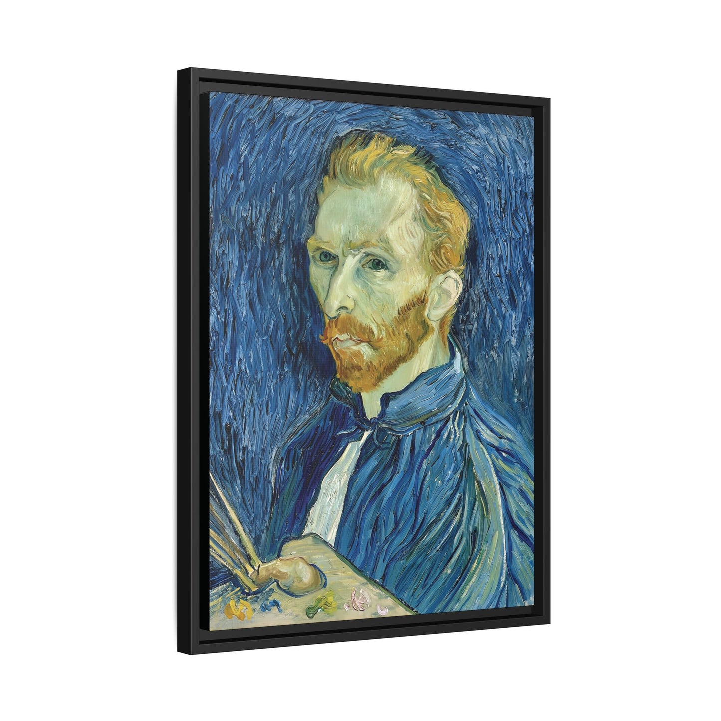 Self-Portrait (1889) by Vincent van Gogh / Toile encadrée sur caisse américaine