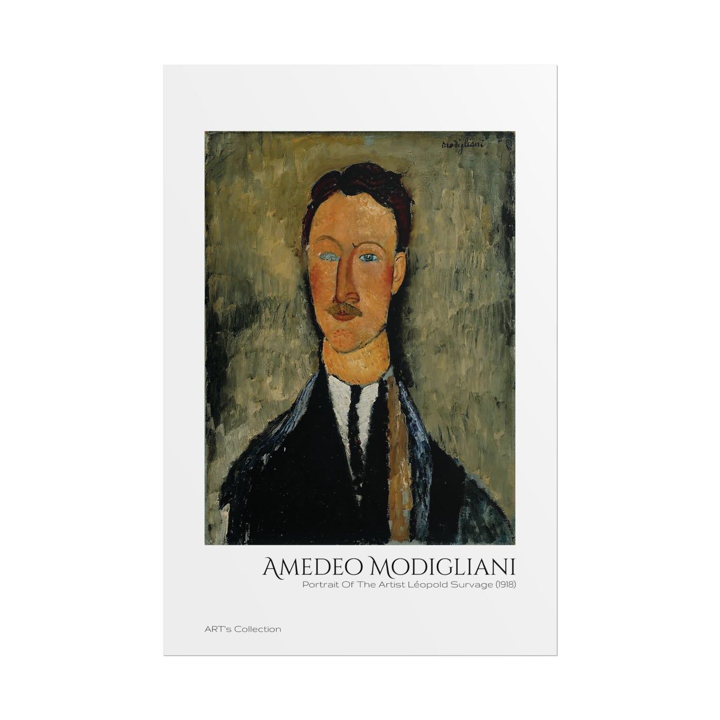 Portrait Of The Artist Léopold Survage (1918) by Amedeo Modigliani / Affiche imprimée - Série ART's Collection