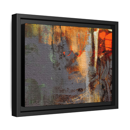 Tableau Beaux Arts Anthracite & Orange "Série Sign Collections" / Toile encadrée sur caisse américaine