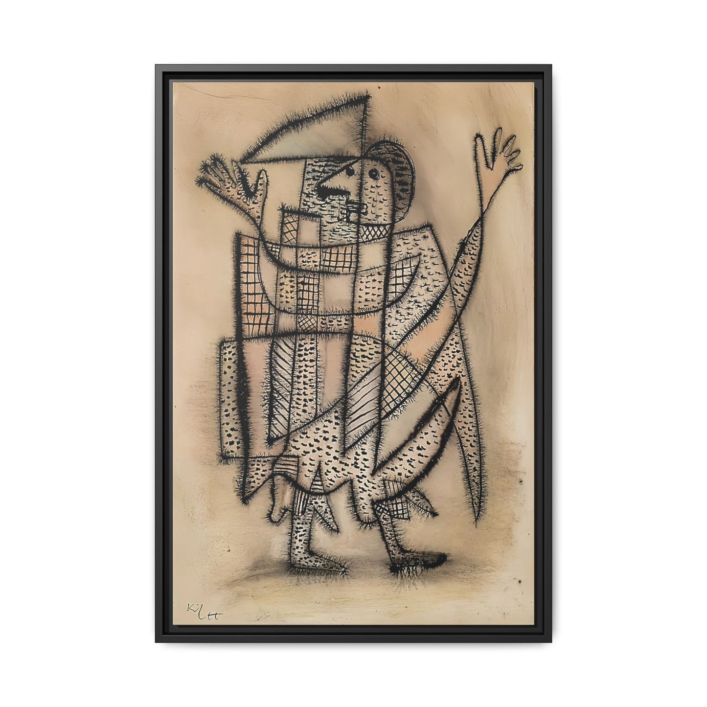 Maske mit Sense (1927) by Paul Klee / Toile encadrée sur caisse américaine