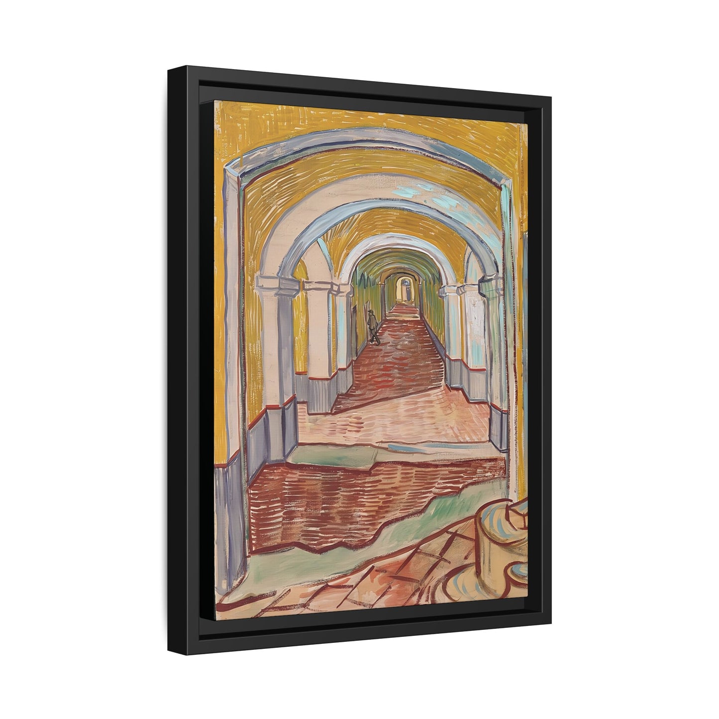 Corridor in the Asylum (1889) by Vincent van Gogh / Toile encadrée sur caisse américaine