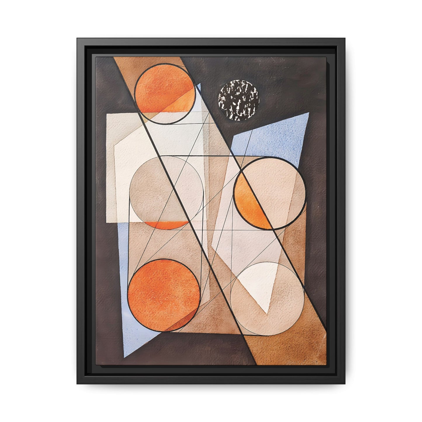 Composition aux cercles symétriques (1932) by László Moholy-Nagy  / Toile encadrée sur caisse américaine