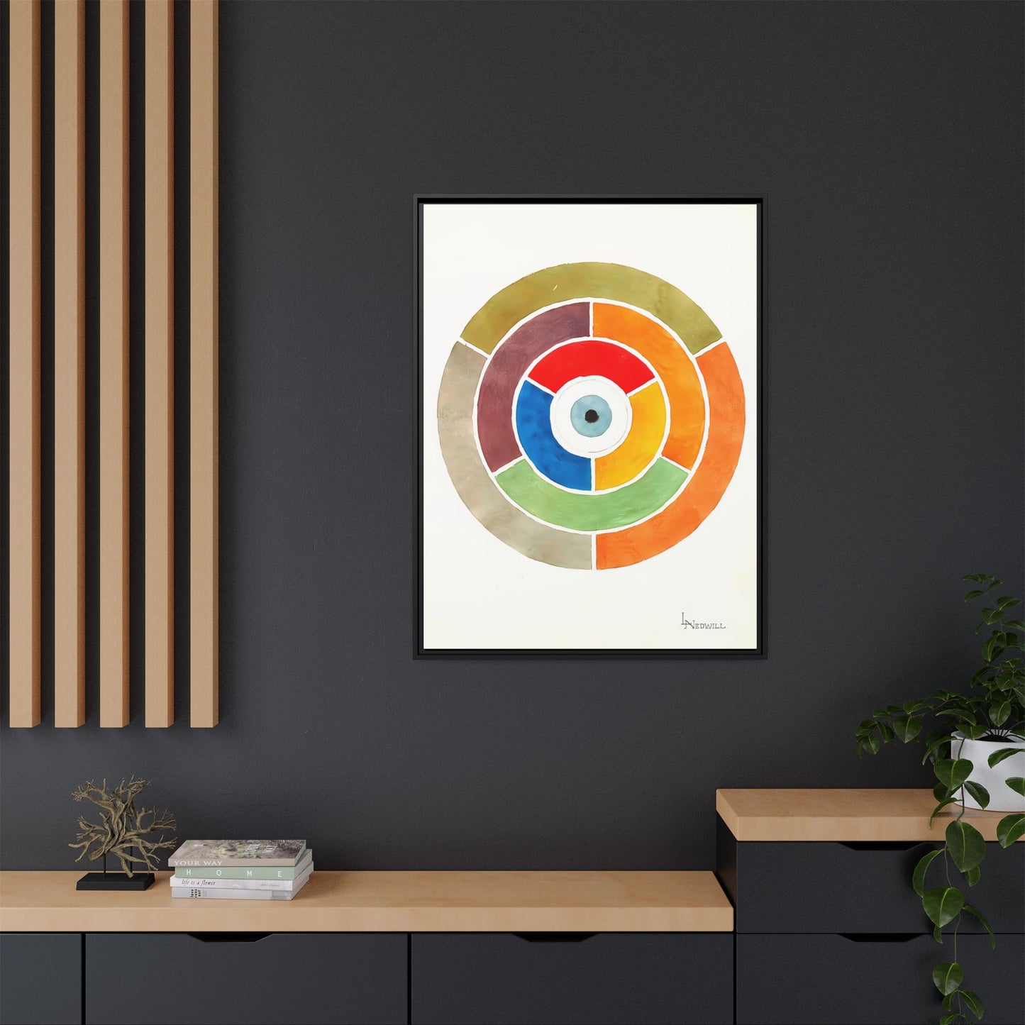 Disc Showing Primary, Secondary and Tertiary Colors (ca 1900)  by Elizabeth A. Nedwill  / Toile encadrée sur caisse américaine