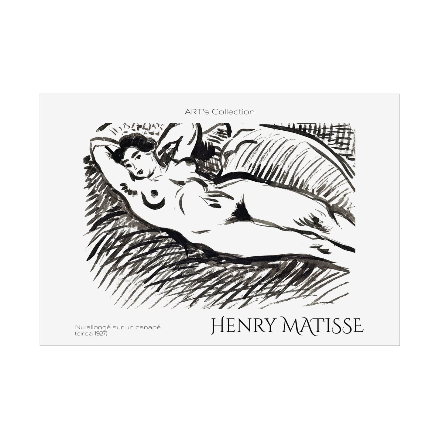Nu allongé sur un canapé (circa 1927) by Henry Matisse / Affiche imprimée - Série ART's Collection