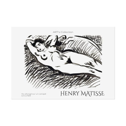 Nu allongé sur un canapé (circa 1927) by Henry Matisse / Affiche imprimée - Série ART's Collection