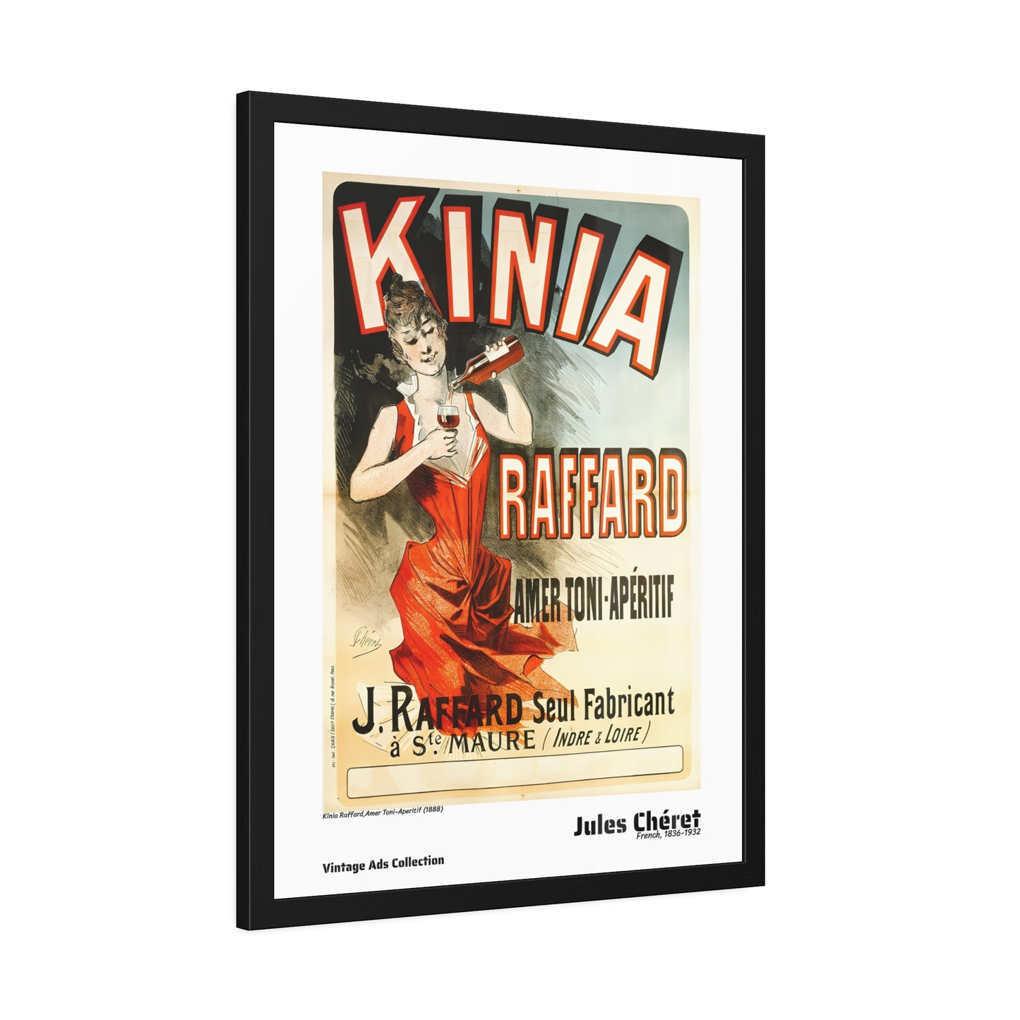 Kinia Raffard - Amer Toni-Aperitif (1888) by Jules Chéret / Affiche Encadrée Série Vintage Ads Collection