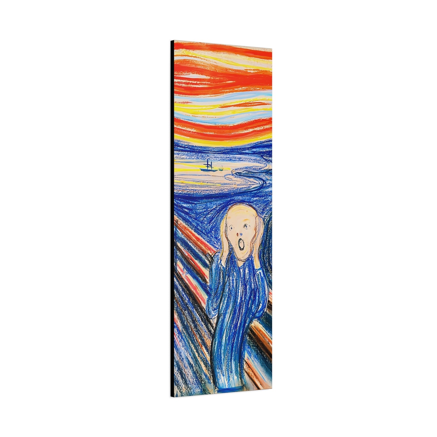 The Scream (1895) color version by Edvard Munch / Reproduction Fine Art sur Toile / Epaisseur 3,2cm - 1'25 po