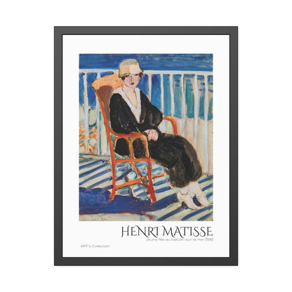 Jeune fille au balcon sur la mer (1918) by Henri Matisse  / Affiche Encadrée série ART's Collection