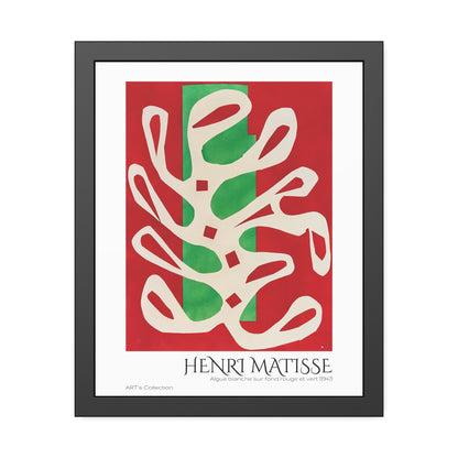 Algue blanche sur fond rouge et vert (1947) by Henri Matisse / Affiche Encadrée série ART's Collection