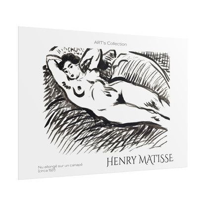 Nu allongé sur un canapé (circa 1927) by Henry Matisse / Affiche imprimée - Série ART's Collection