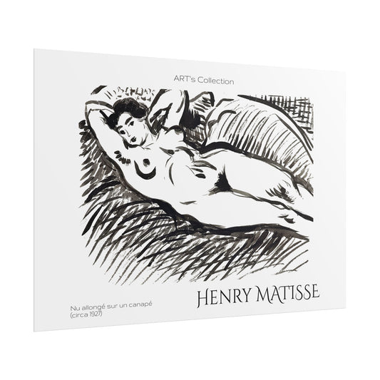 Nu allongé sur un canapé (circa 1927) by Henry Matisse / Affiche imprimée - Série ART's Collection