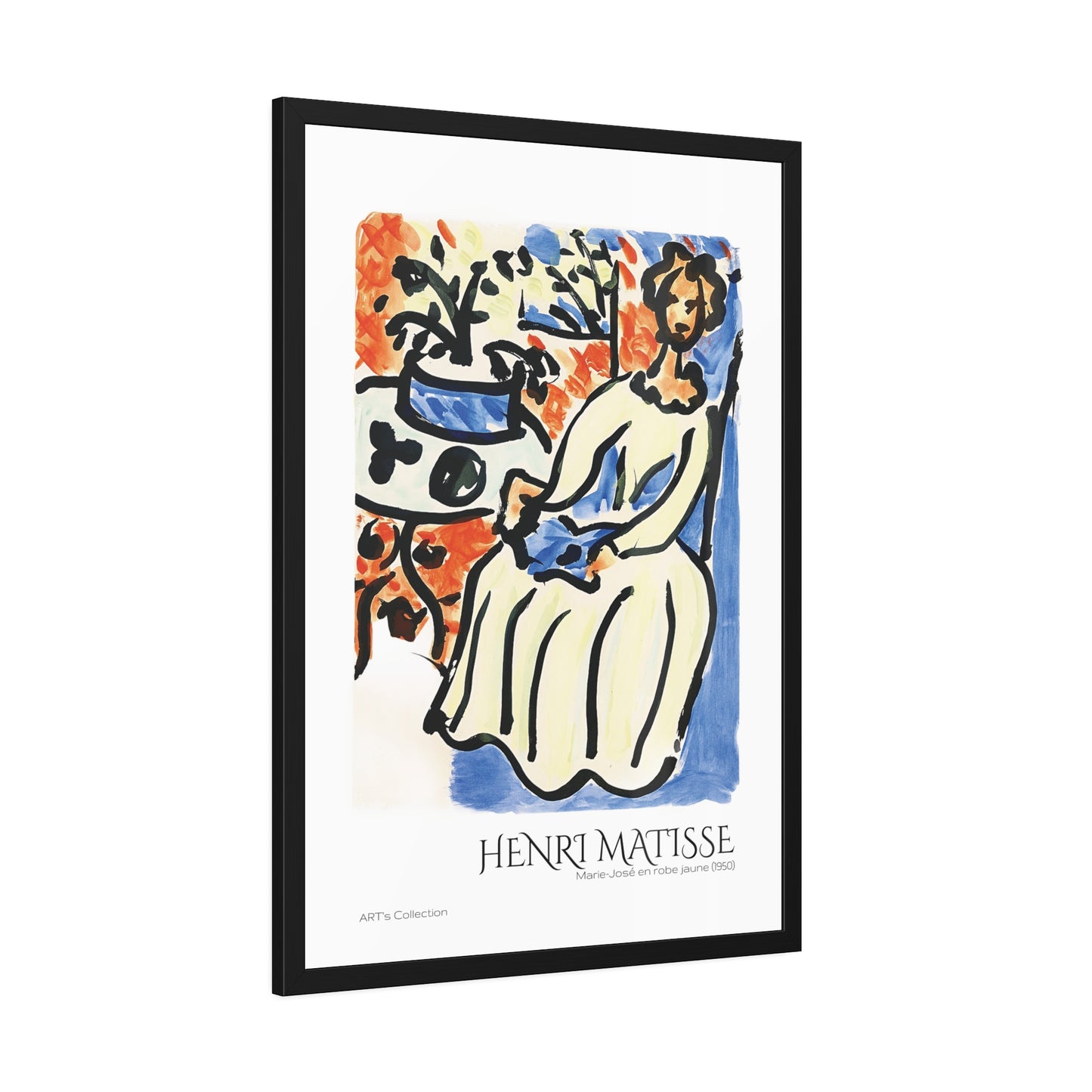 Marie-José en robe jaune (1950) by Henri Matisse  / Affiche Encadrée série ART's Collection